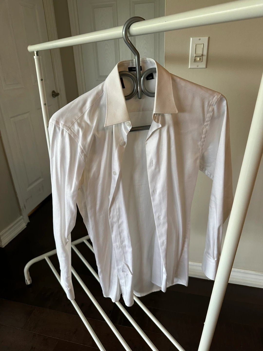 White Slim Fit Long Sleeve Dress Shirt