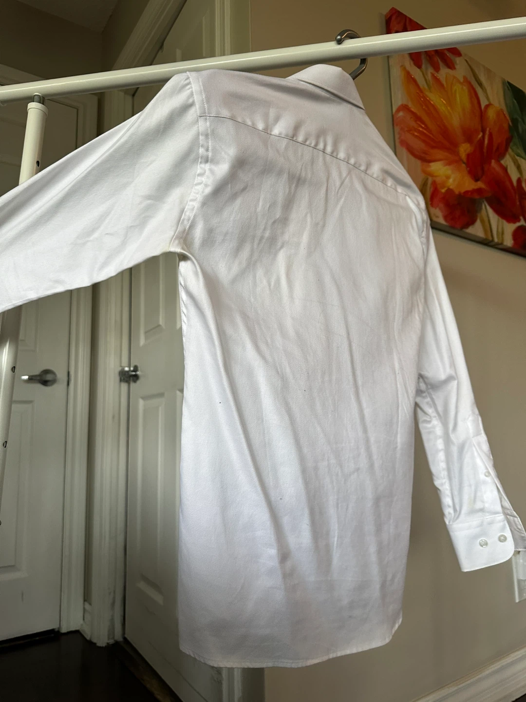 White Slim Fit Long Sleeve Dress Shirt - photo 4