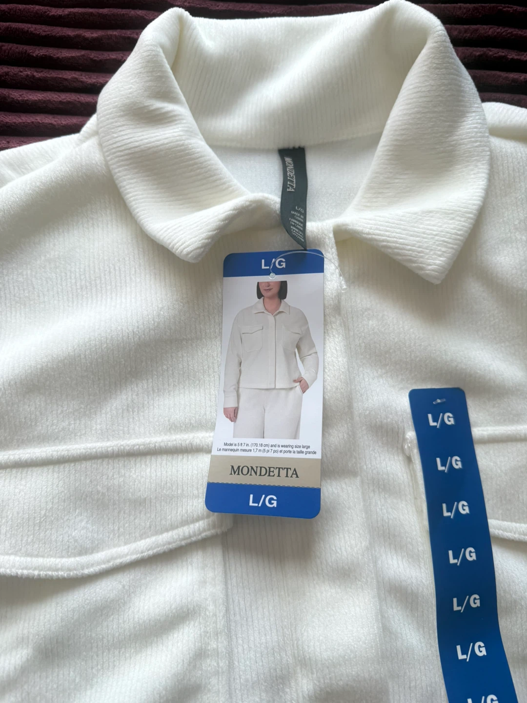 Mondetta Cream Corduroy Button-Up Shirt - Size L/G - photo 2