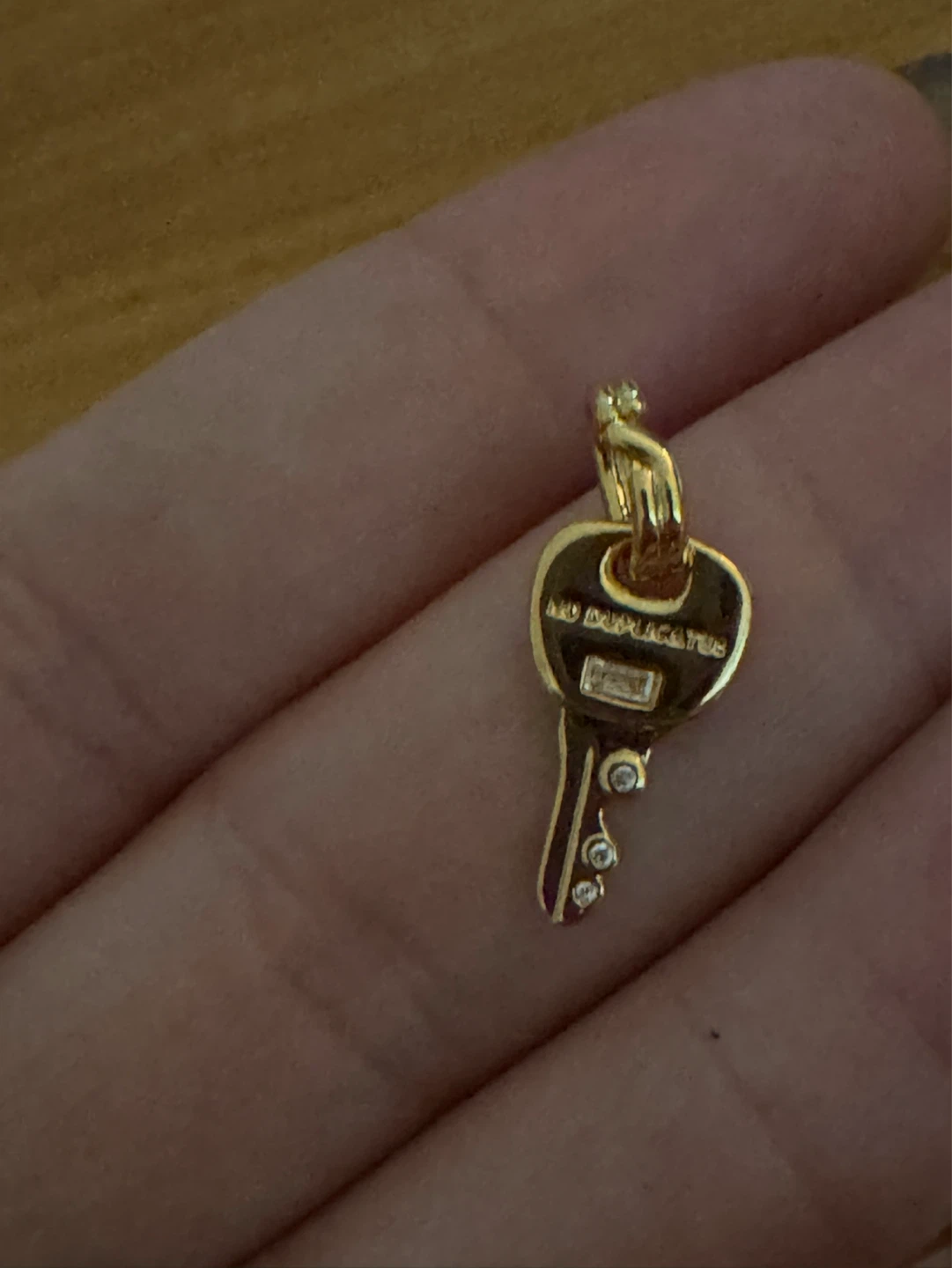 NO Duplicates Key Pendant Charm