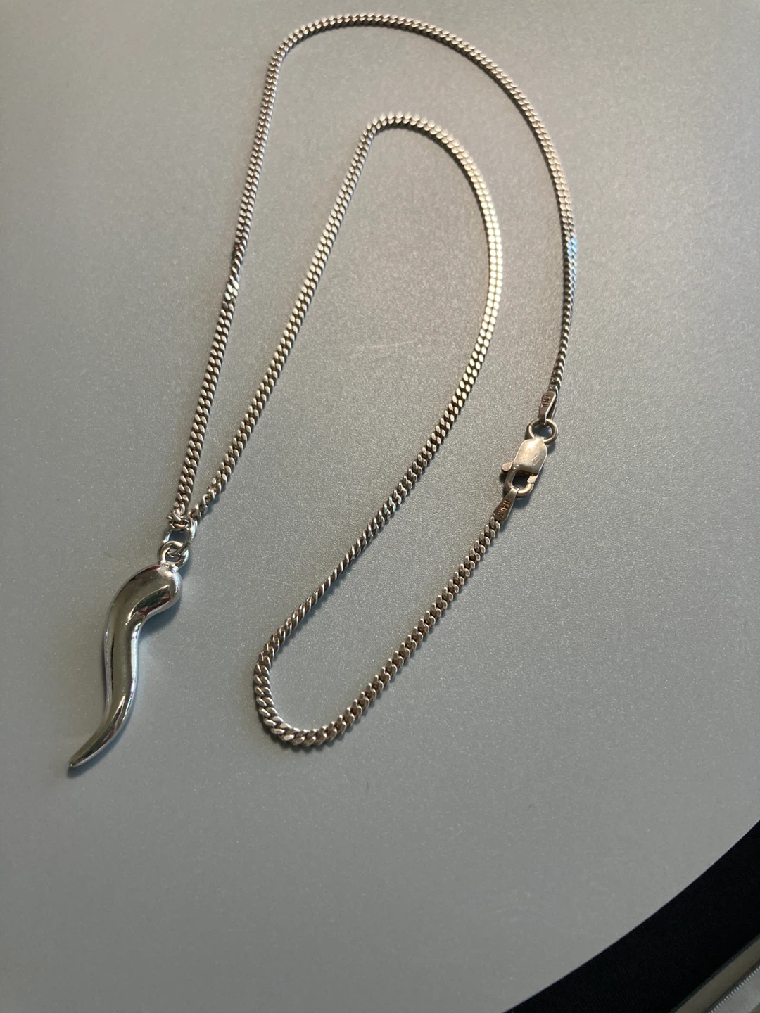 Sterling Silver Italian Horn Pendant Necklace - photo 2