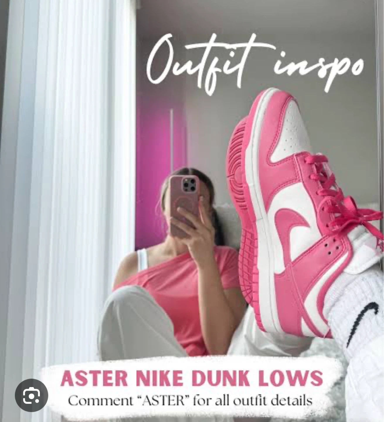 Nike Dunk Low Aster Pink and White Sneakers - photo 3