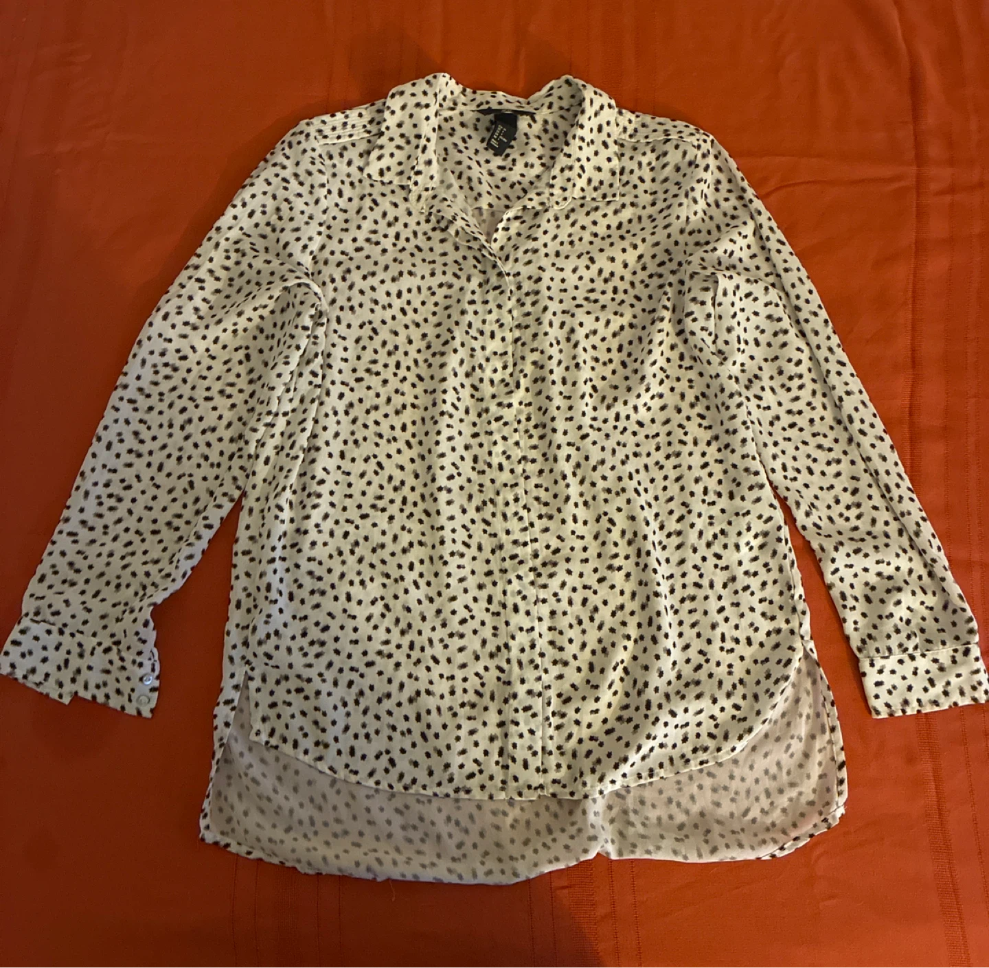 H&M Black and White Dalmation Print Button-Up Shirt