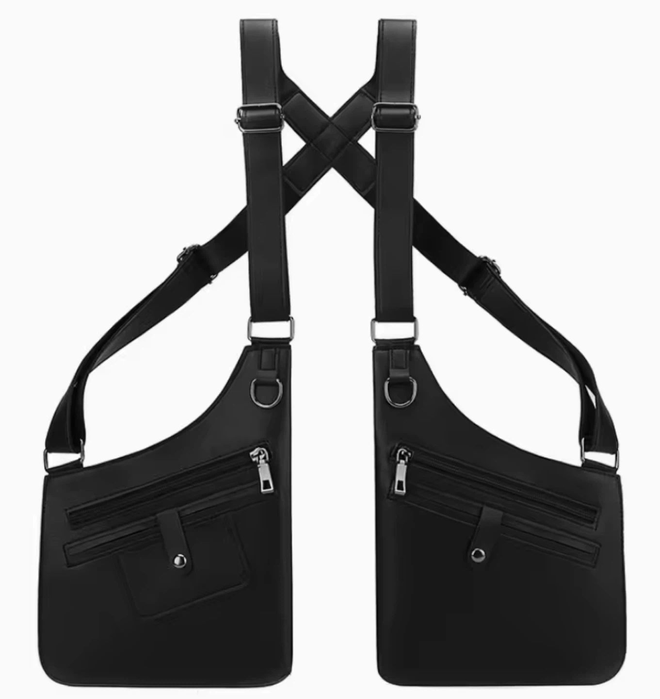 Black Leather Chest Rig Bag