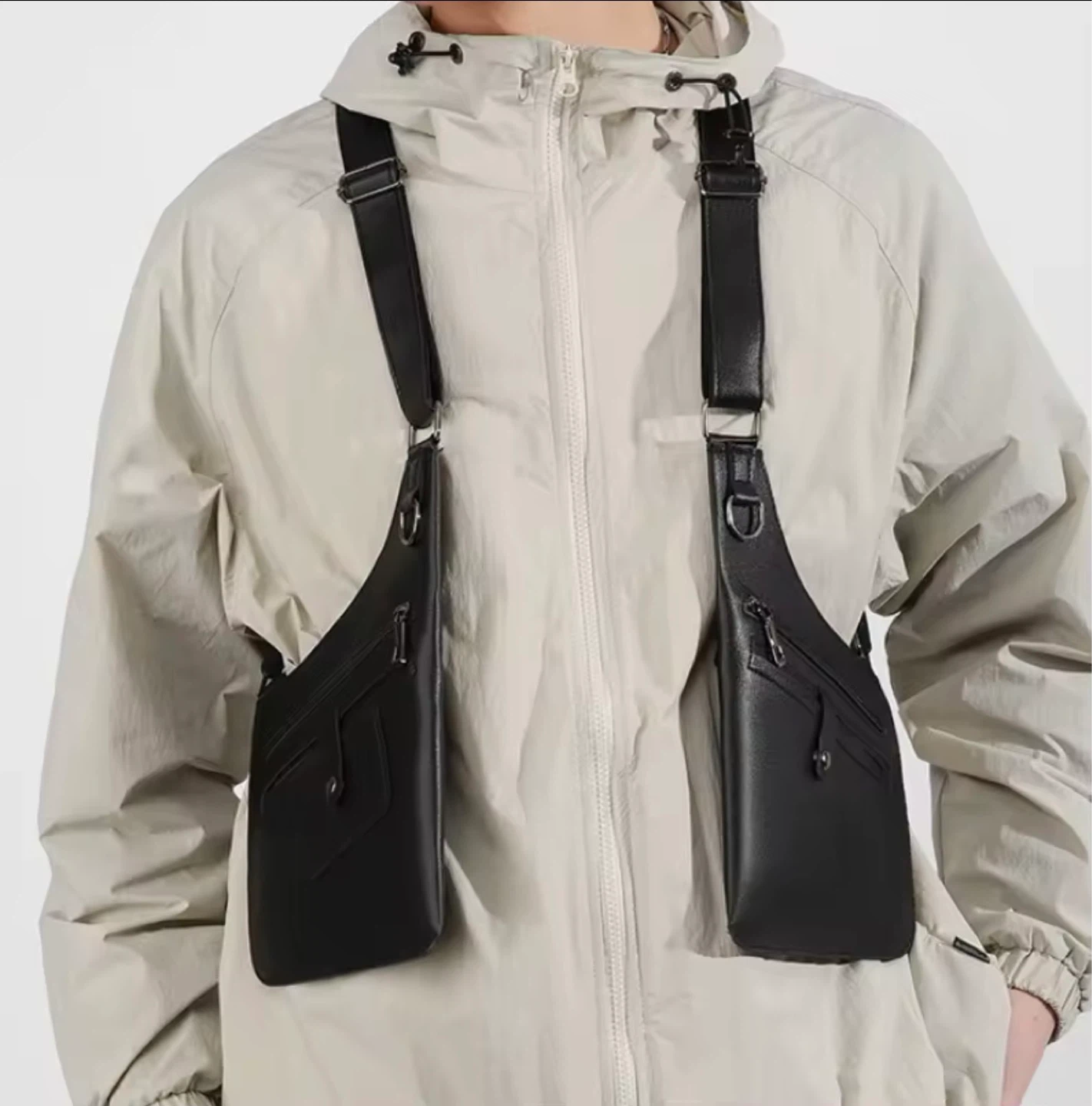 Black Leather Chest Rig Bag - photo 3