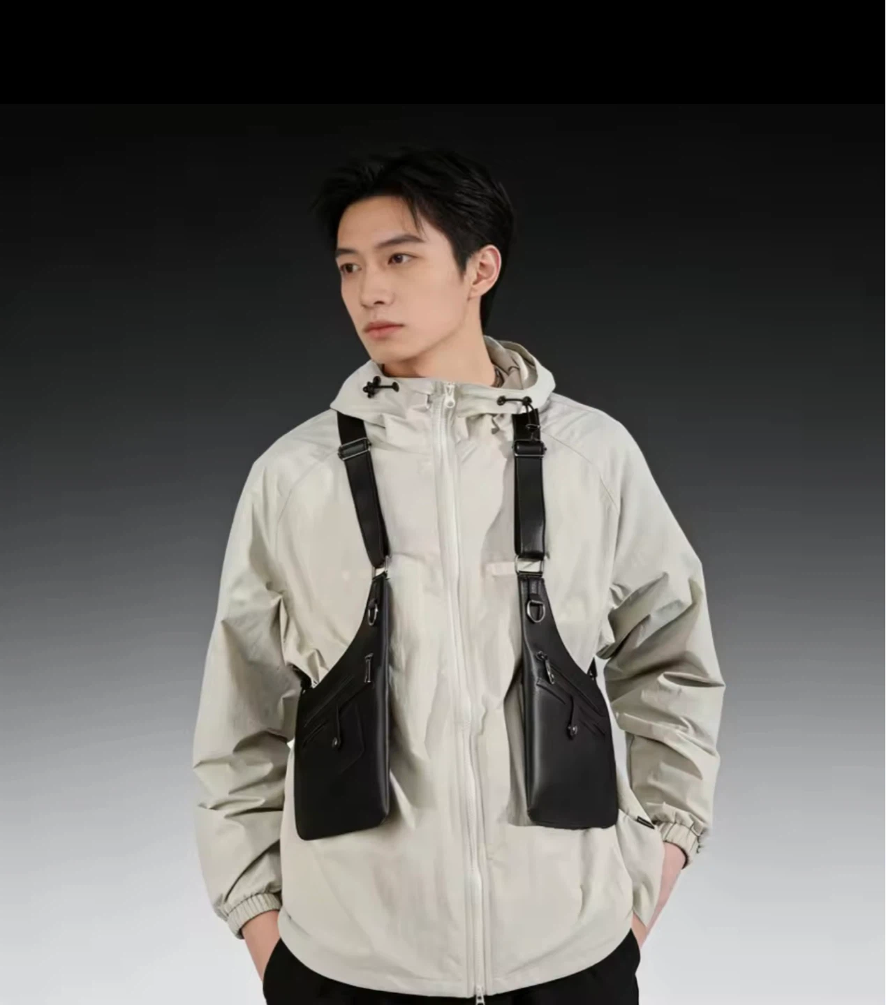 Black Leather Chest Rig Bag - photo 4