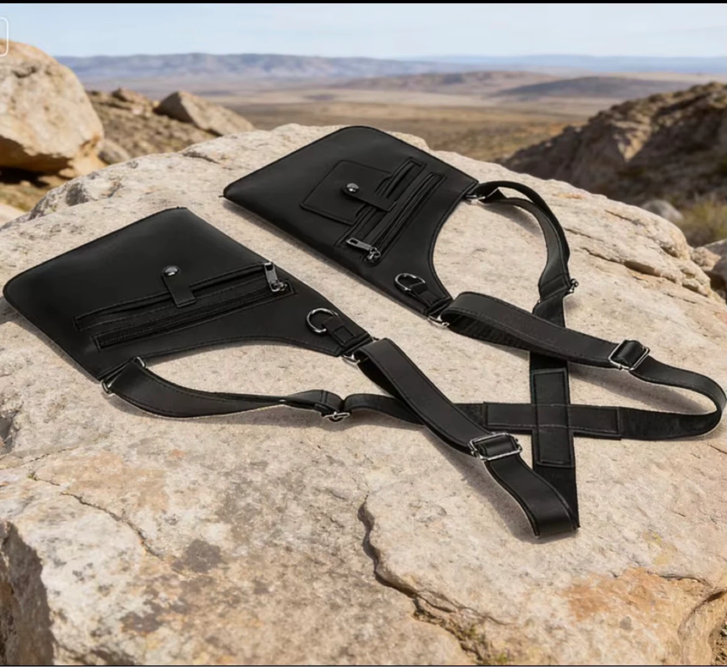 Black Leather Chest Rig Bag - photo 2