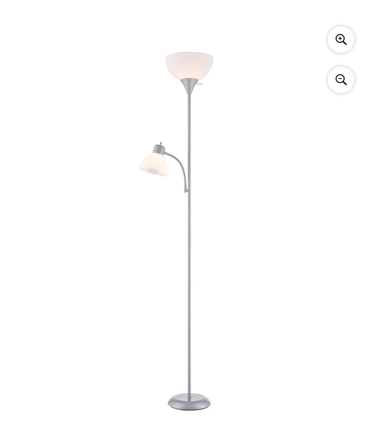 Silver Floor Lamp with Reading Light