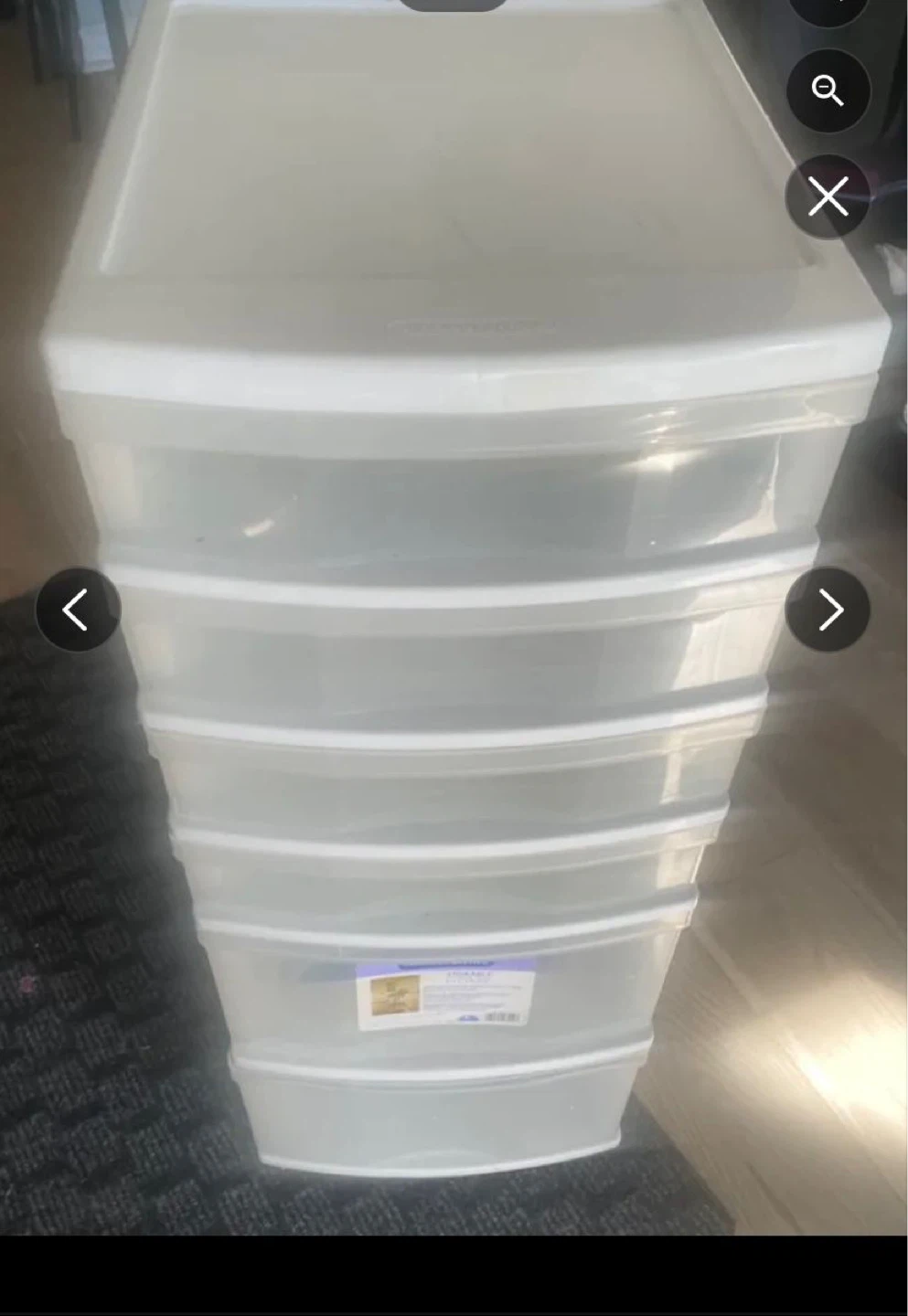 Clear plastic 5-drawer storage unit - photo 2