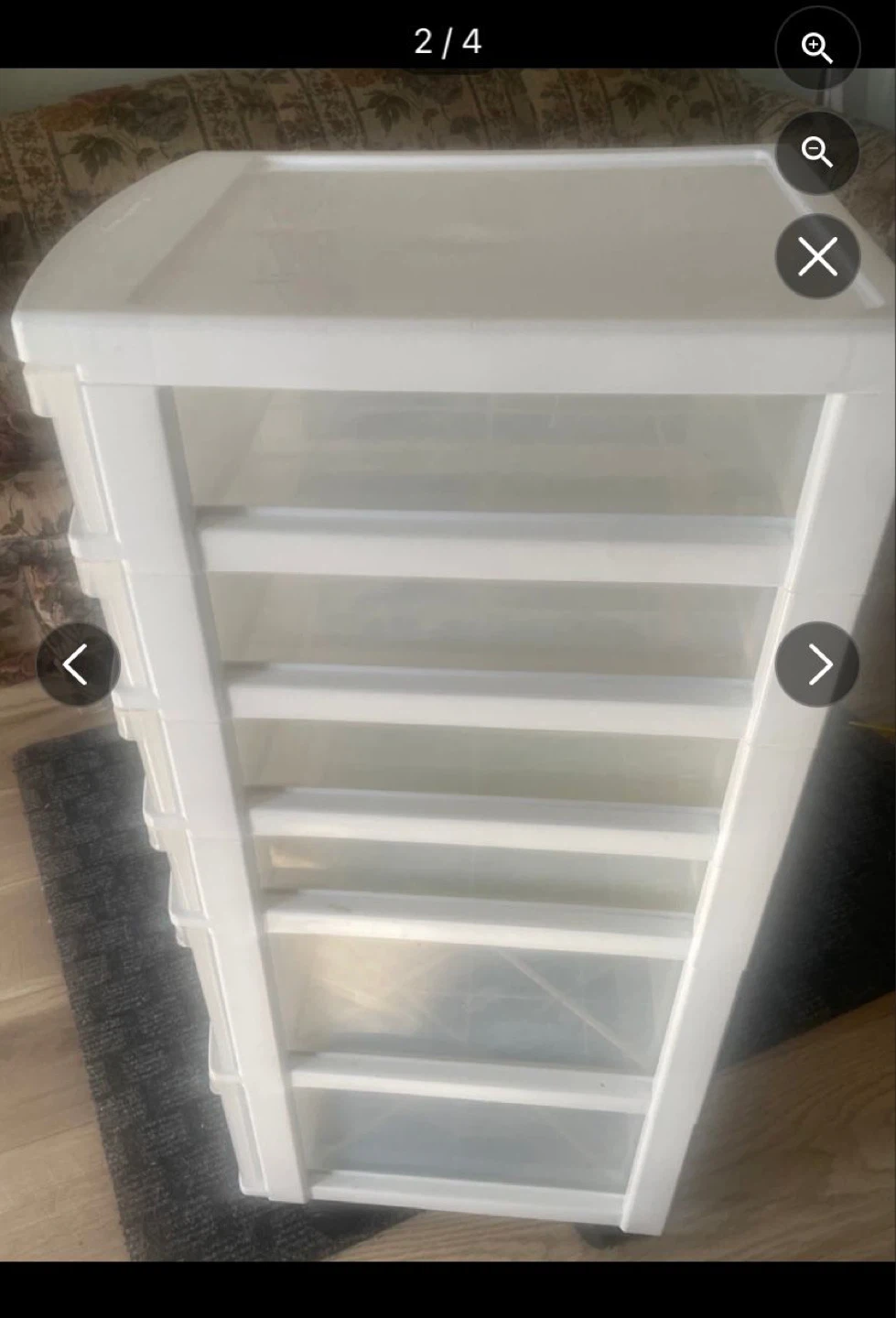 Clear plastic 5-drawer storage unit - photo 3