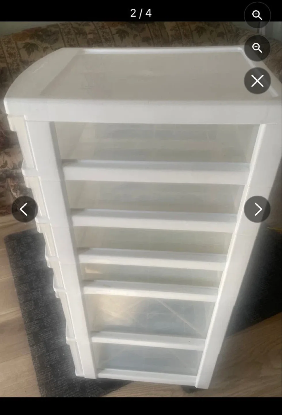 Clear plastic 5-drawer storage unit - photo 3