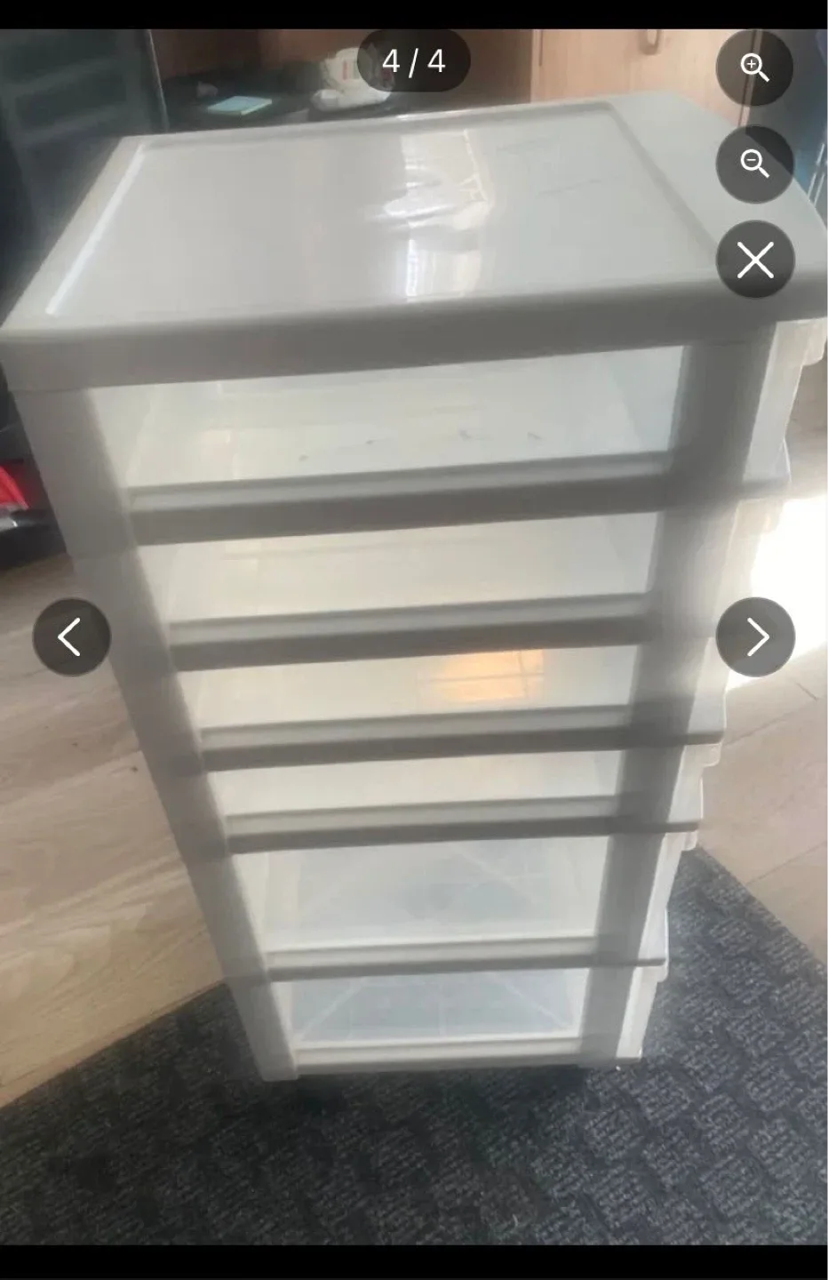 Clear plastic 5-drawer storage unit - photo 4