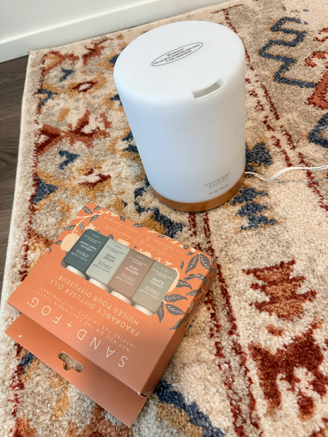 Asakuki Essential Oil Diffuser with Sand + Fog Fragrance Oils