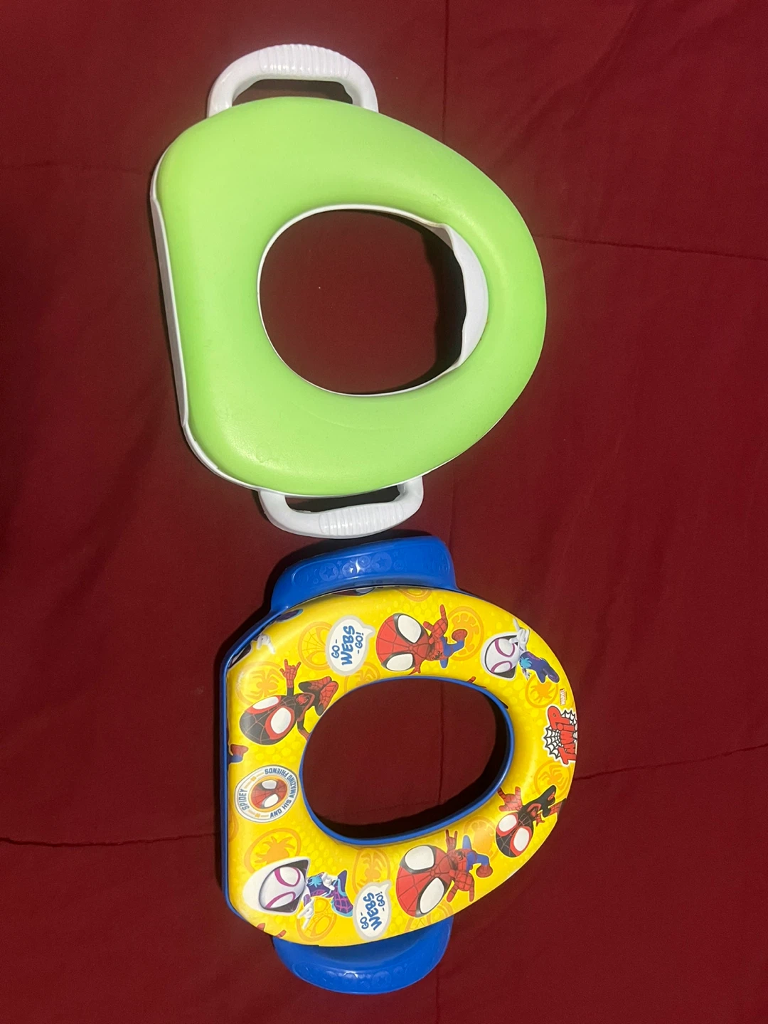 Toddler Potty Training Seats - Spiderman & Plain Green