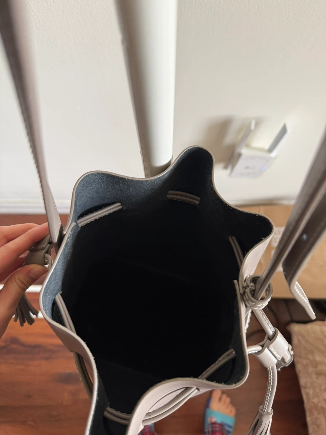 Grey Bucket Bag with Tassel Detail - photo 5