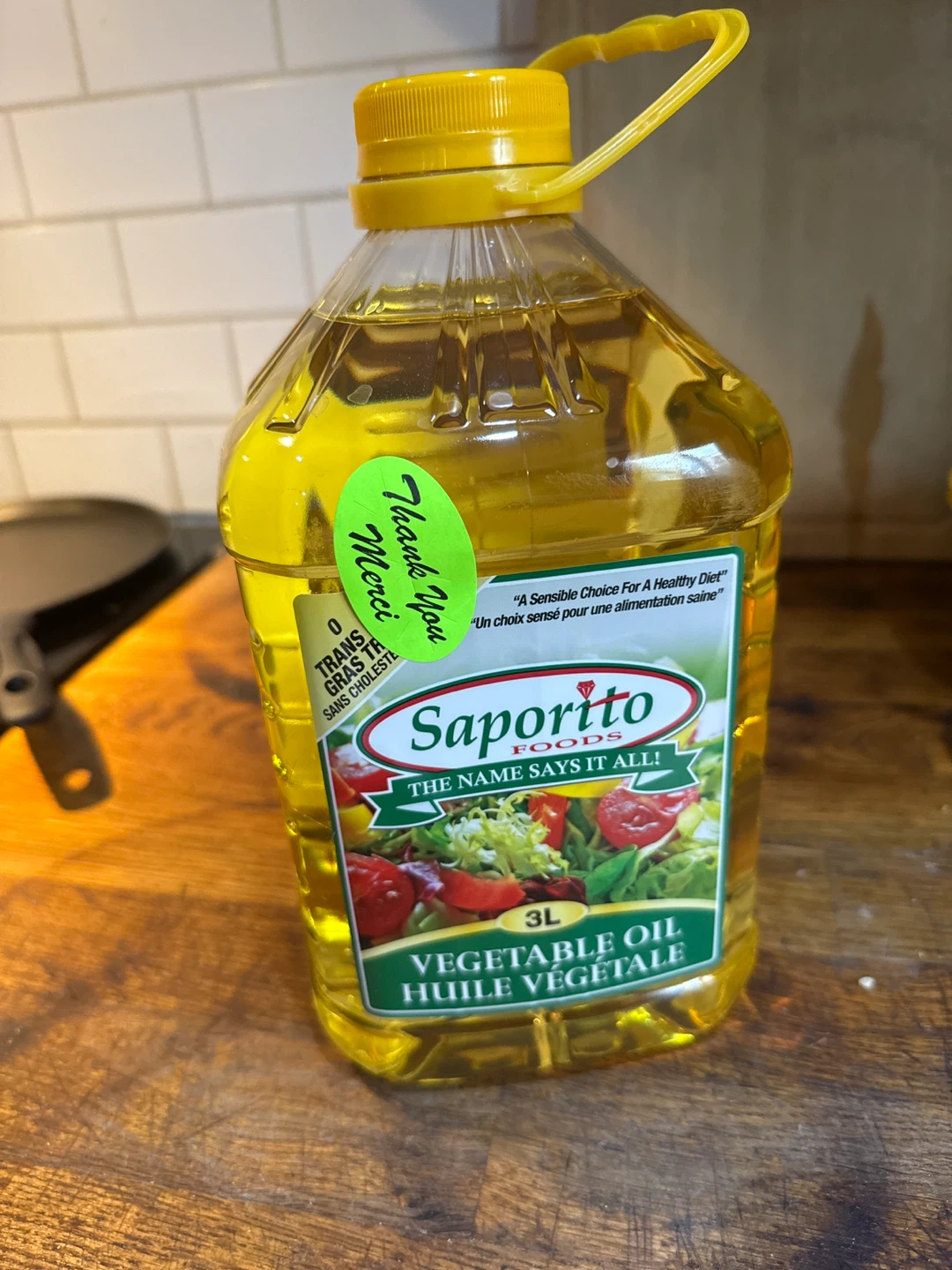 Brand new Saporito Foods 3L Vegetable Oil