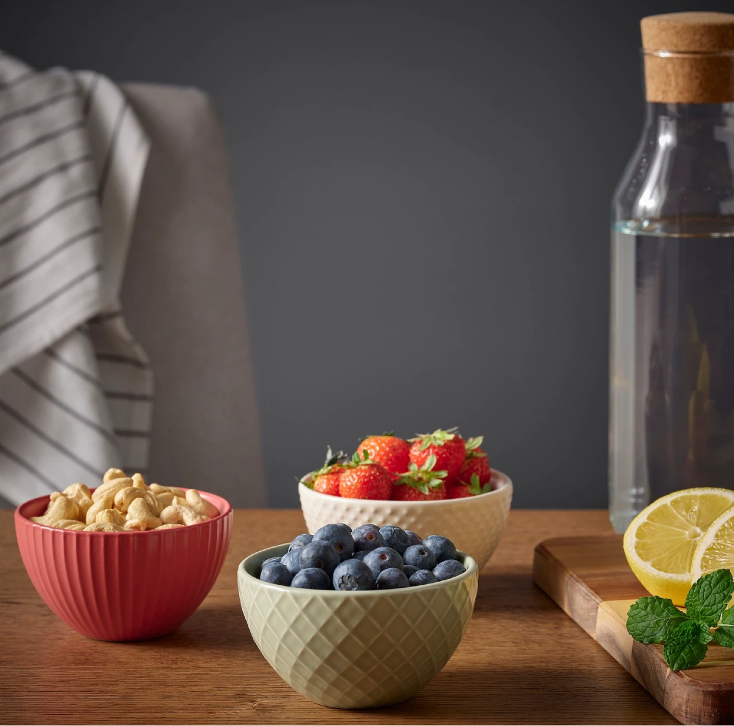 🥣 Set of 3 IKEA KEJSERLIG Bowls (4") - Mixed Colors & Textures