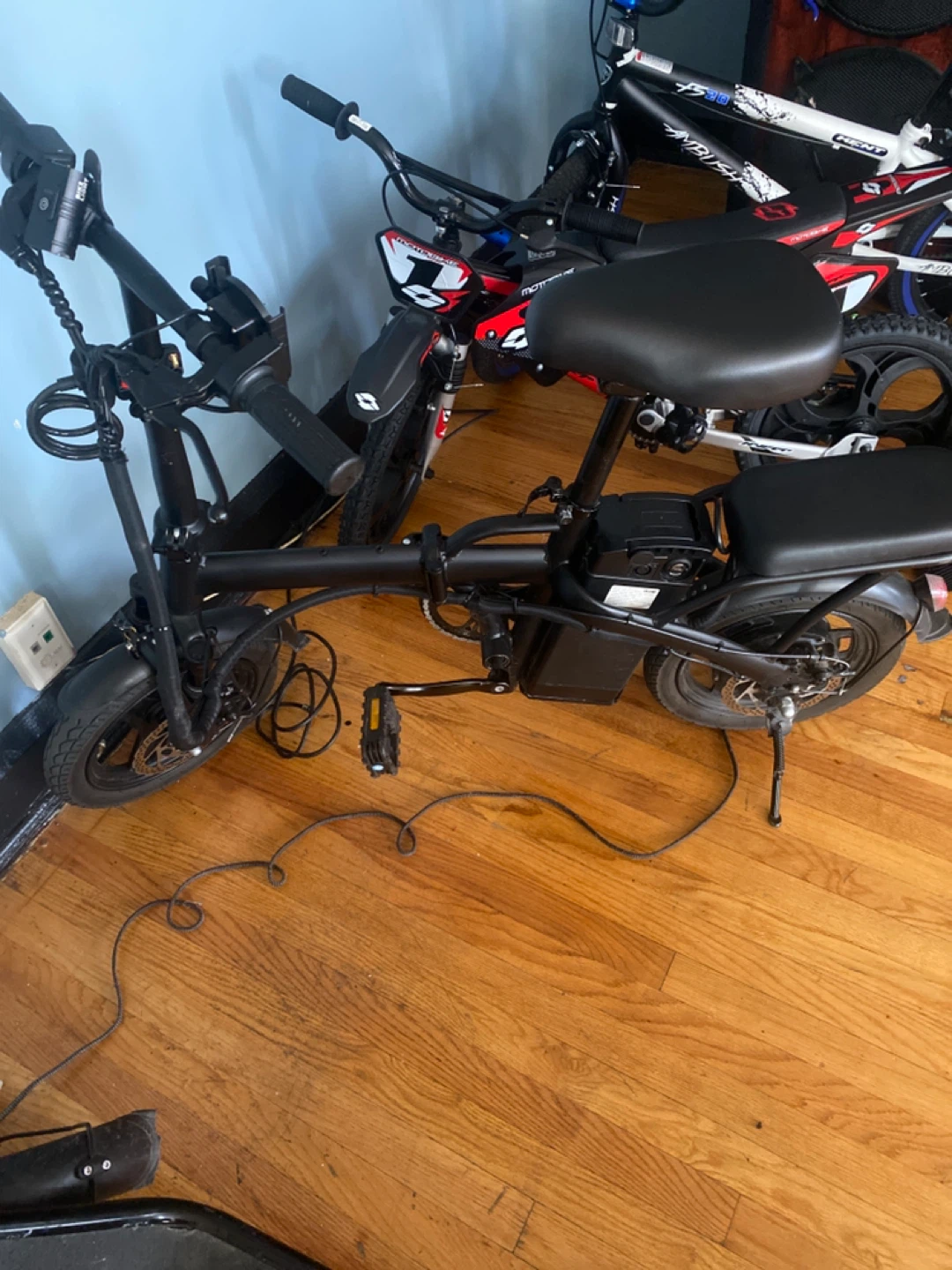Black Folding Electric Bike