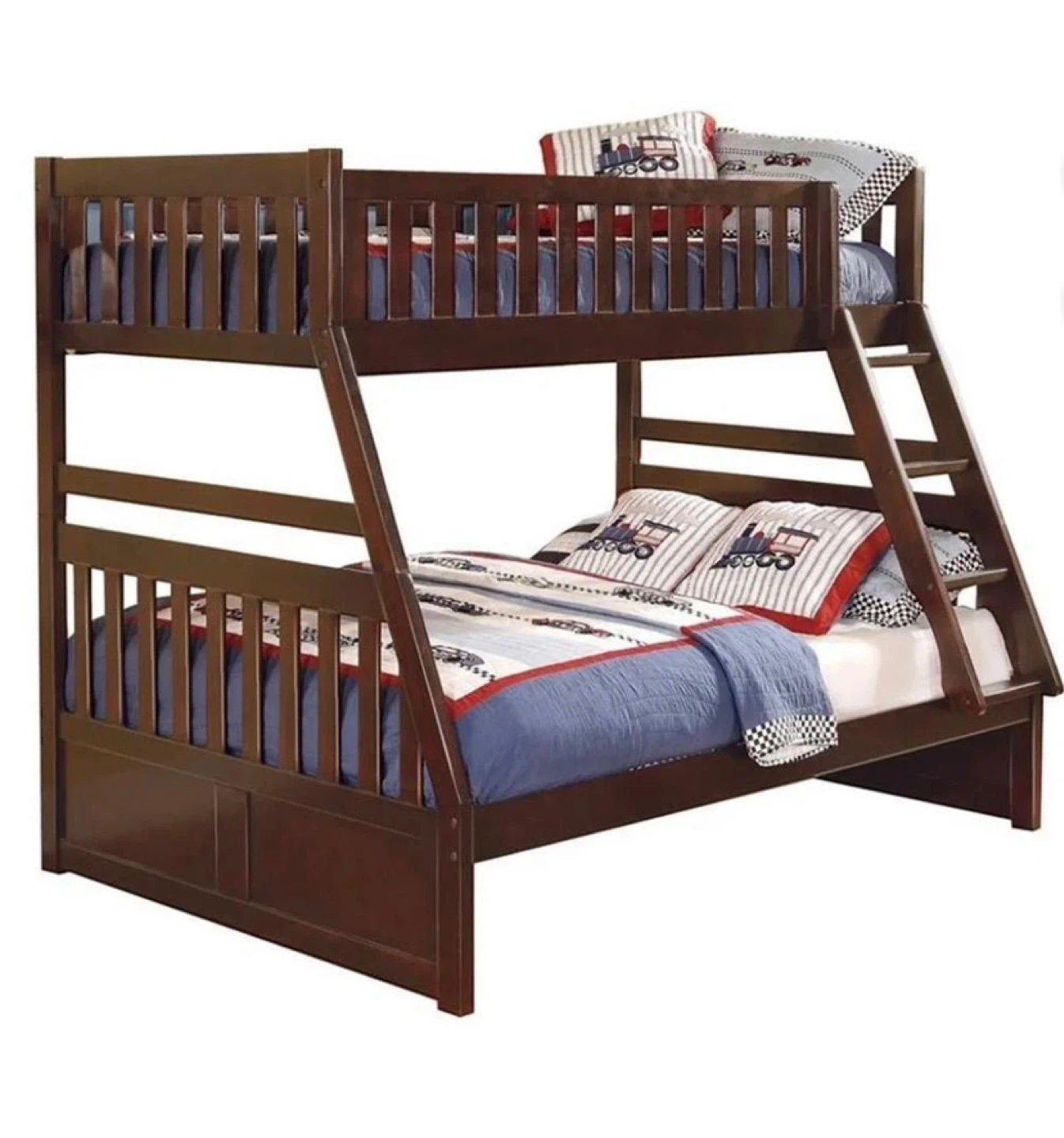 Twin - Full Wooden Bunk Bed with Ladder