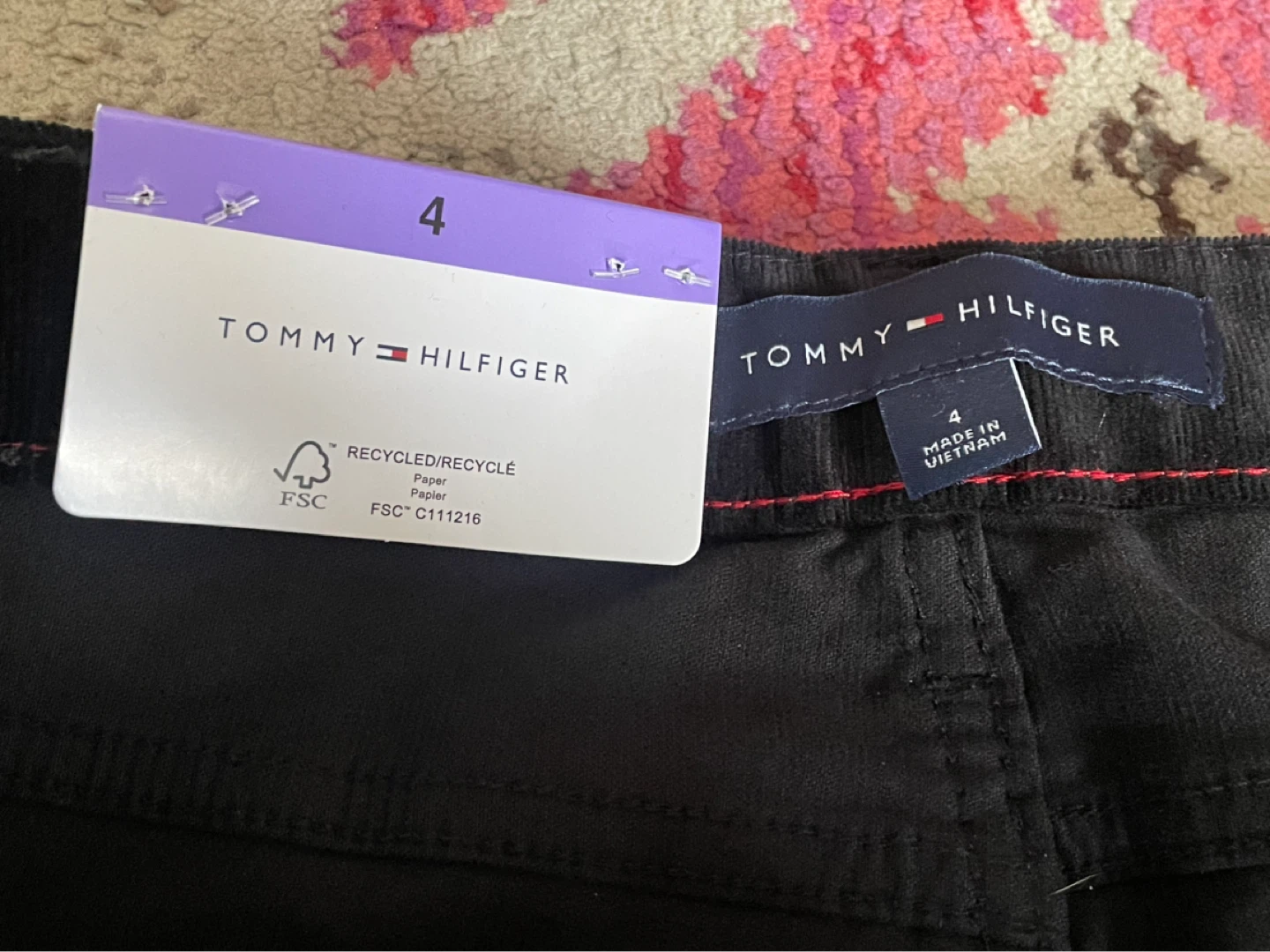 Tommy Hilfiger Black Corduroy Pants - Size 4 - photo 2