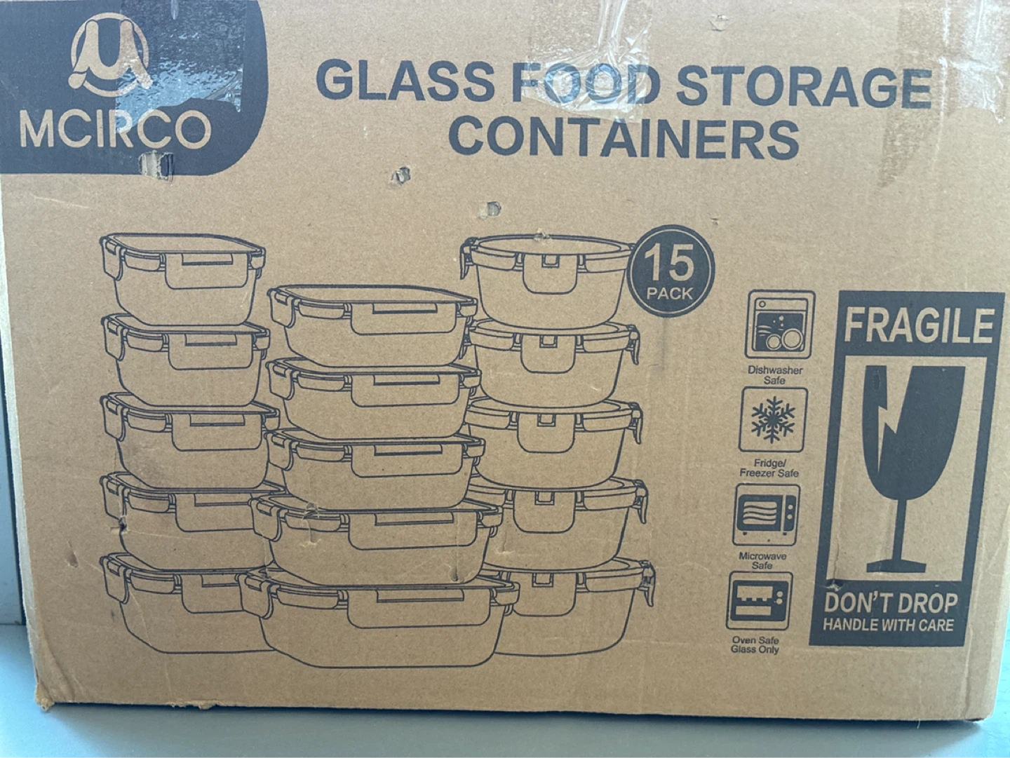 Glass Food Storage Containers - 15 Pack Meal Prep