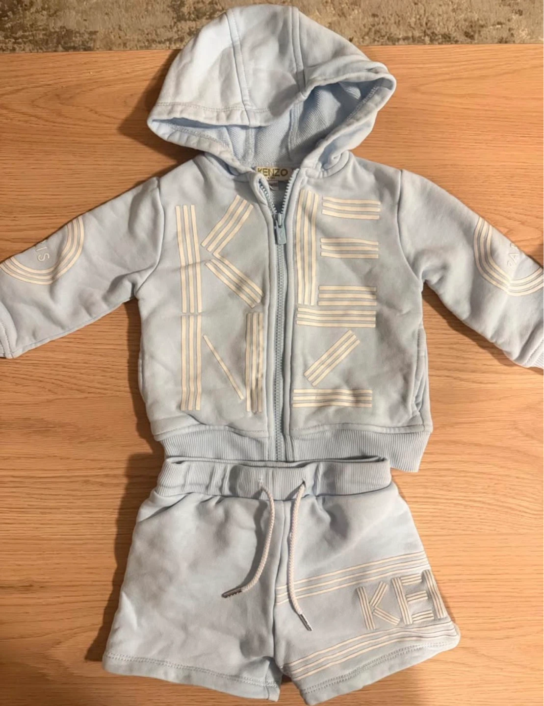 Kenzo Kids Baby Blue Hoodie & Shorts Set - 18M/80