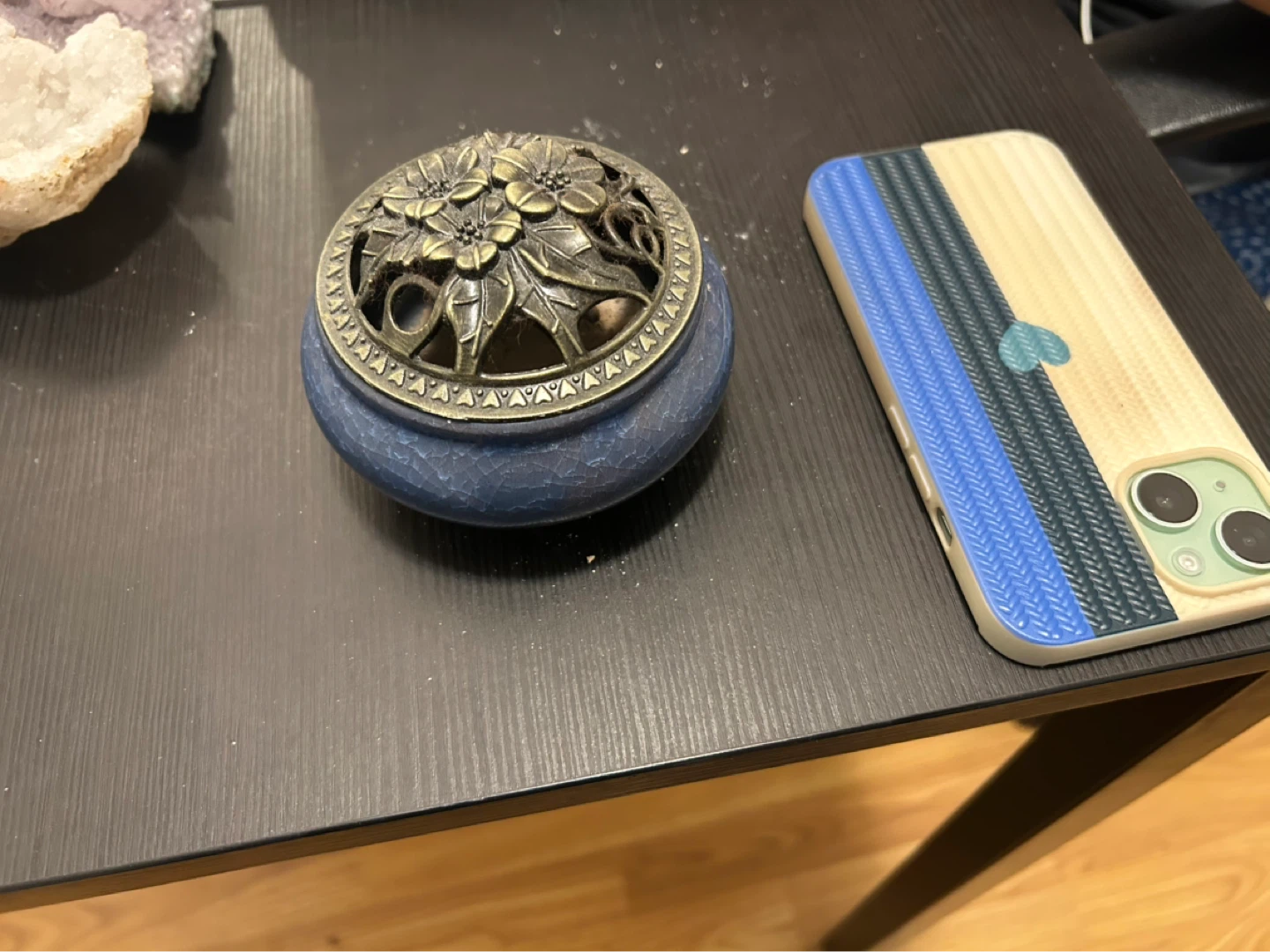 Decorative Blue Ceramic Incense Burner