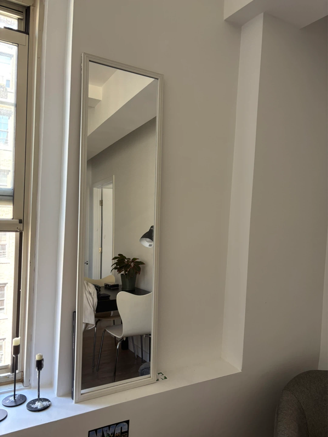 Full Length Mirror with White Frame