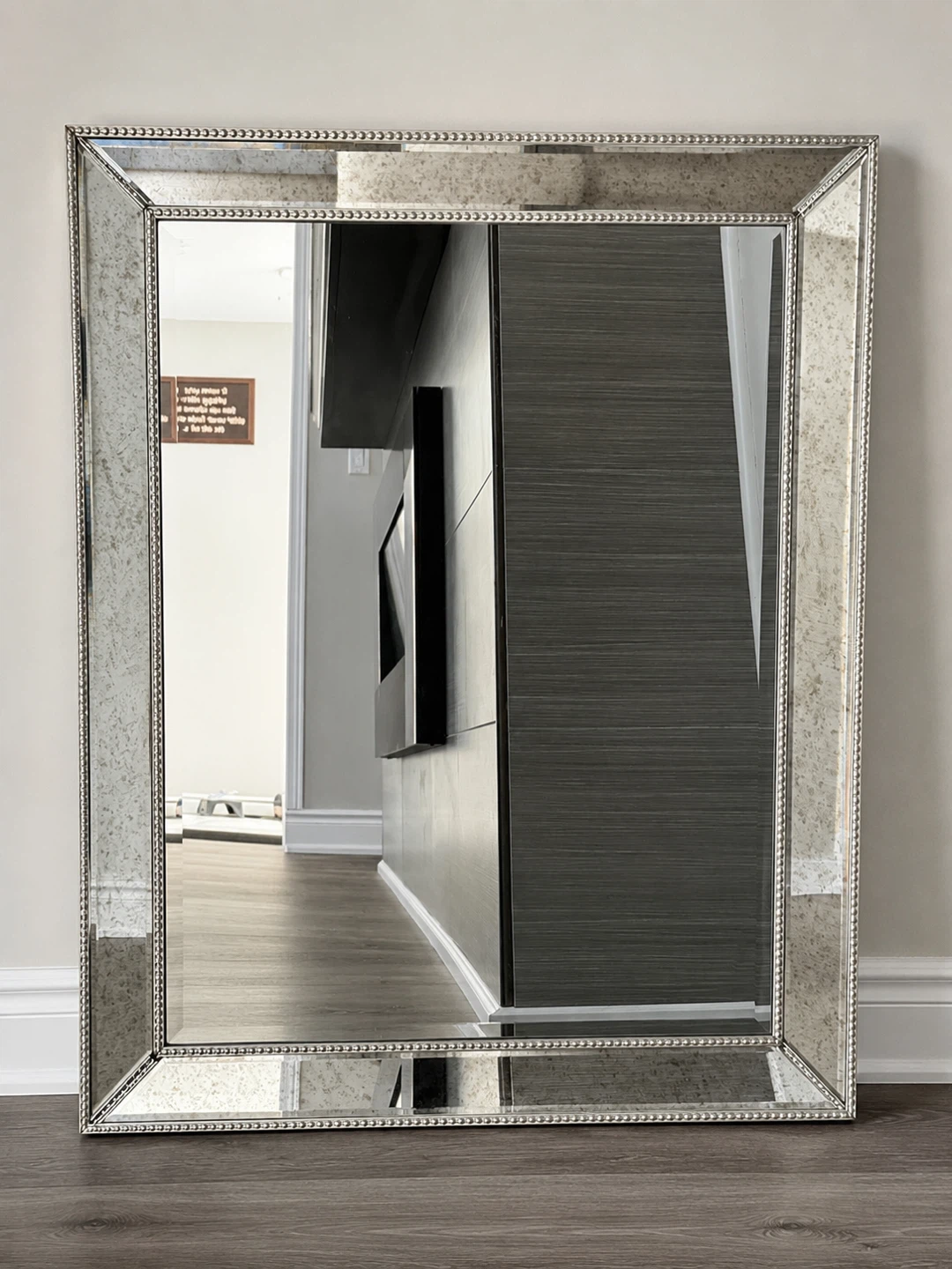 Rectangular Accent Mirror with Beaded Frame