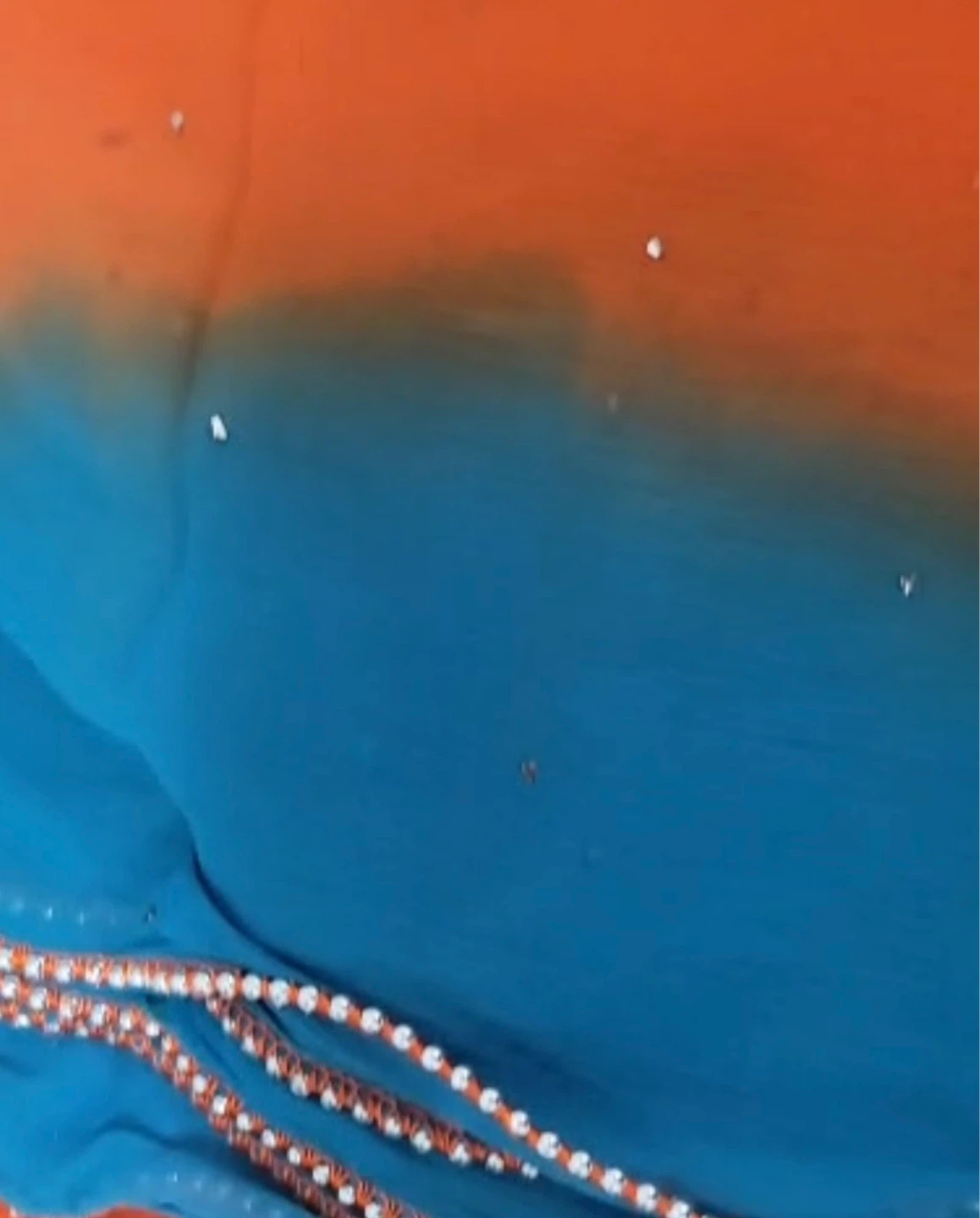 Orange and Blue Embellished 3 pcs dress - photo 4
