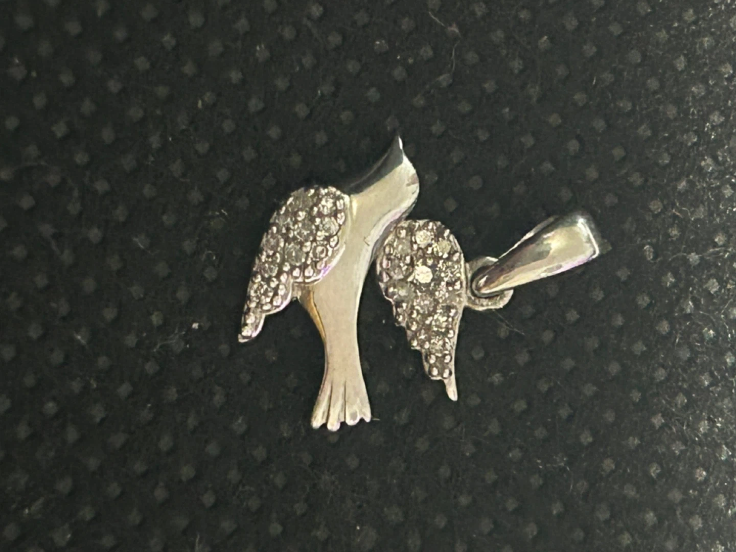 Sterling Silver Bird Pendant with CZ Stones