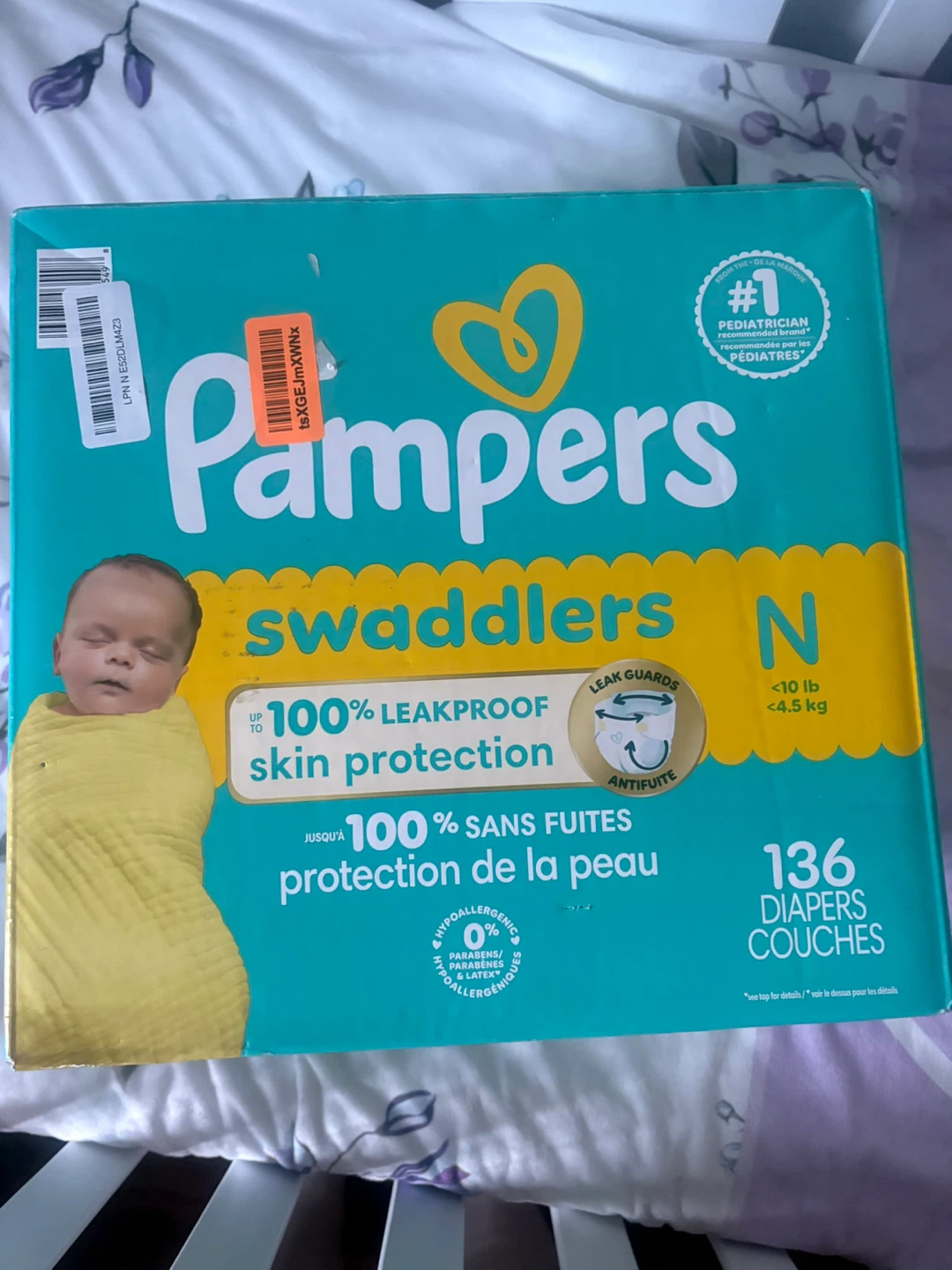 Pampers Swaddlers Diapers Size N - 136 Count