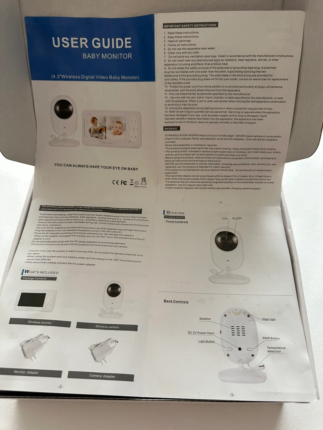 Baby Monitor Wireless 4.3" Color Monitor - photo 4
