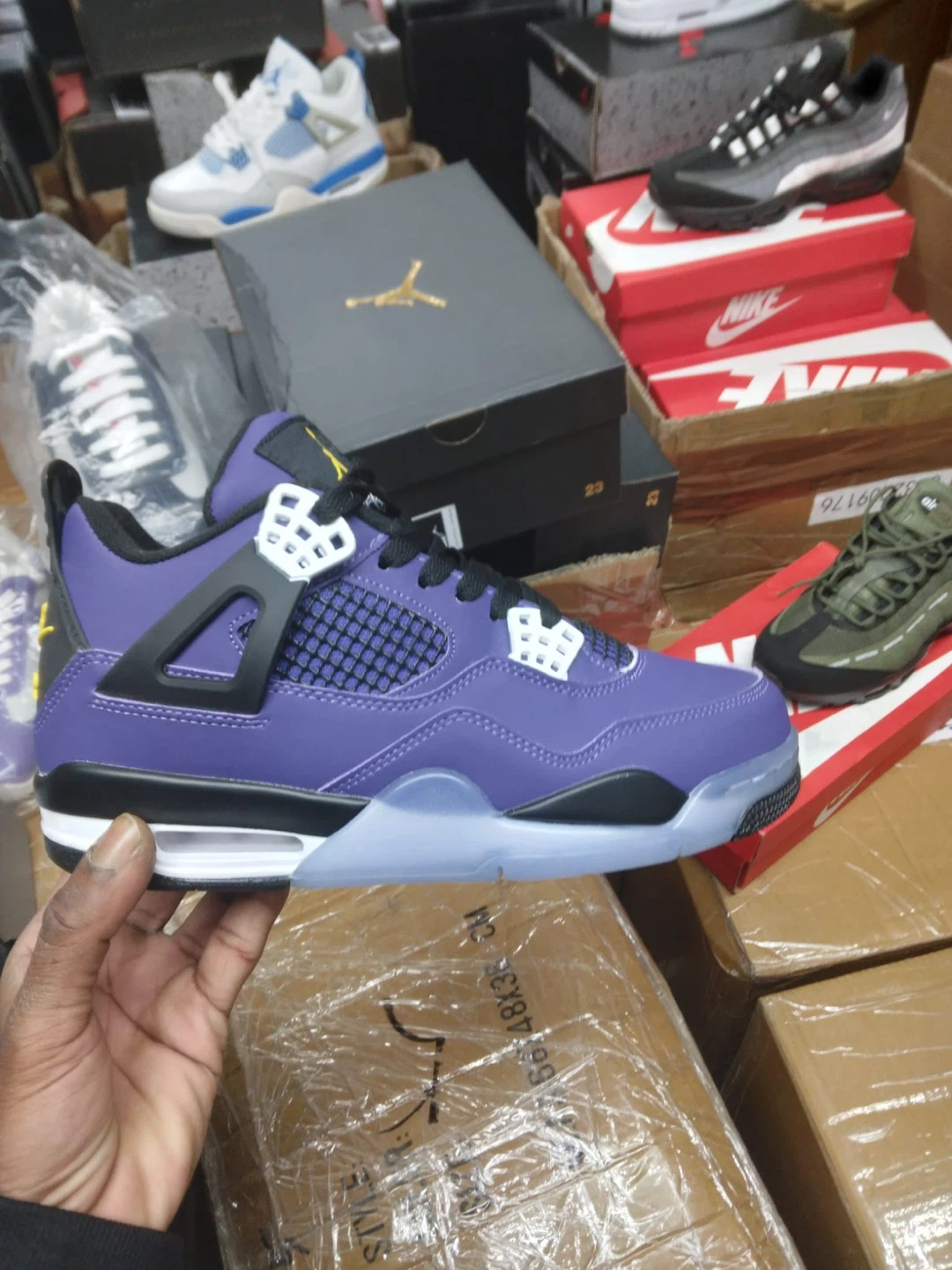 Air Jordan 4 Retro SE Purple White Men's Shoes