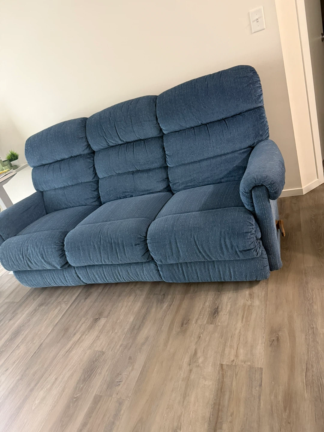 Blue Reclining Sofa - photo 2