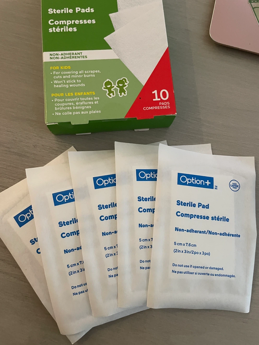 Option+ Sterile Pads 5 cm x 7.6 cm - 5 Pack