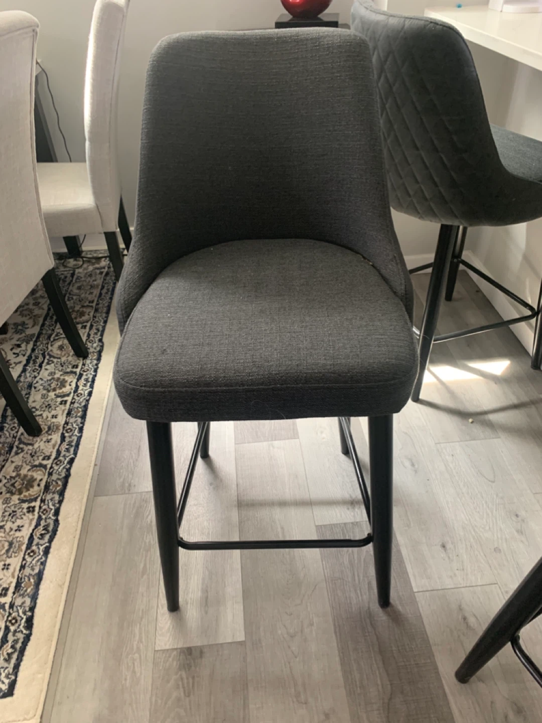 Dark Grey Bar Stools (Set of 3)