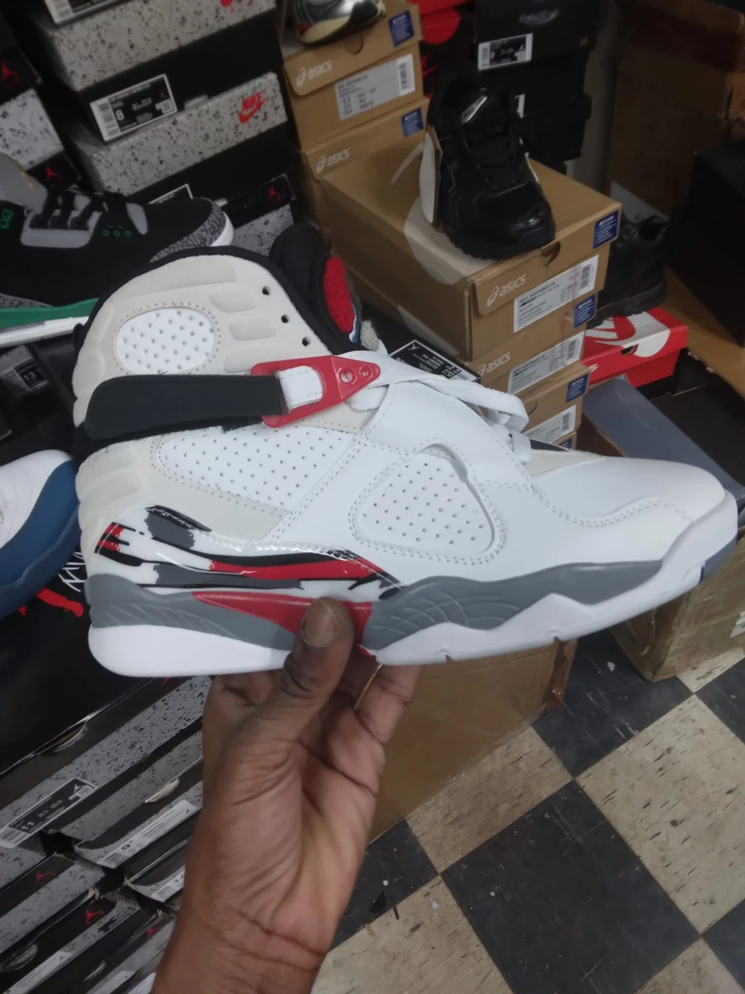 Air Jordan 8 Retro White Red Grey - photo 3