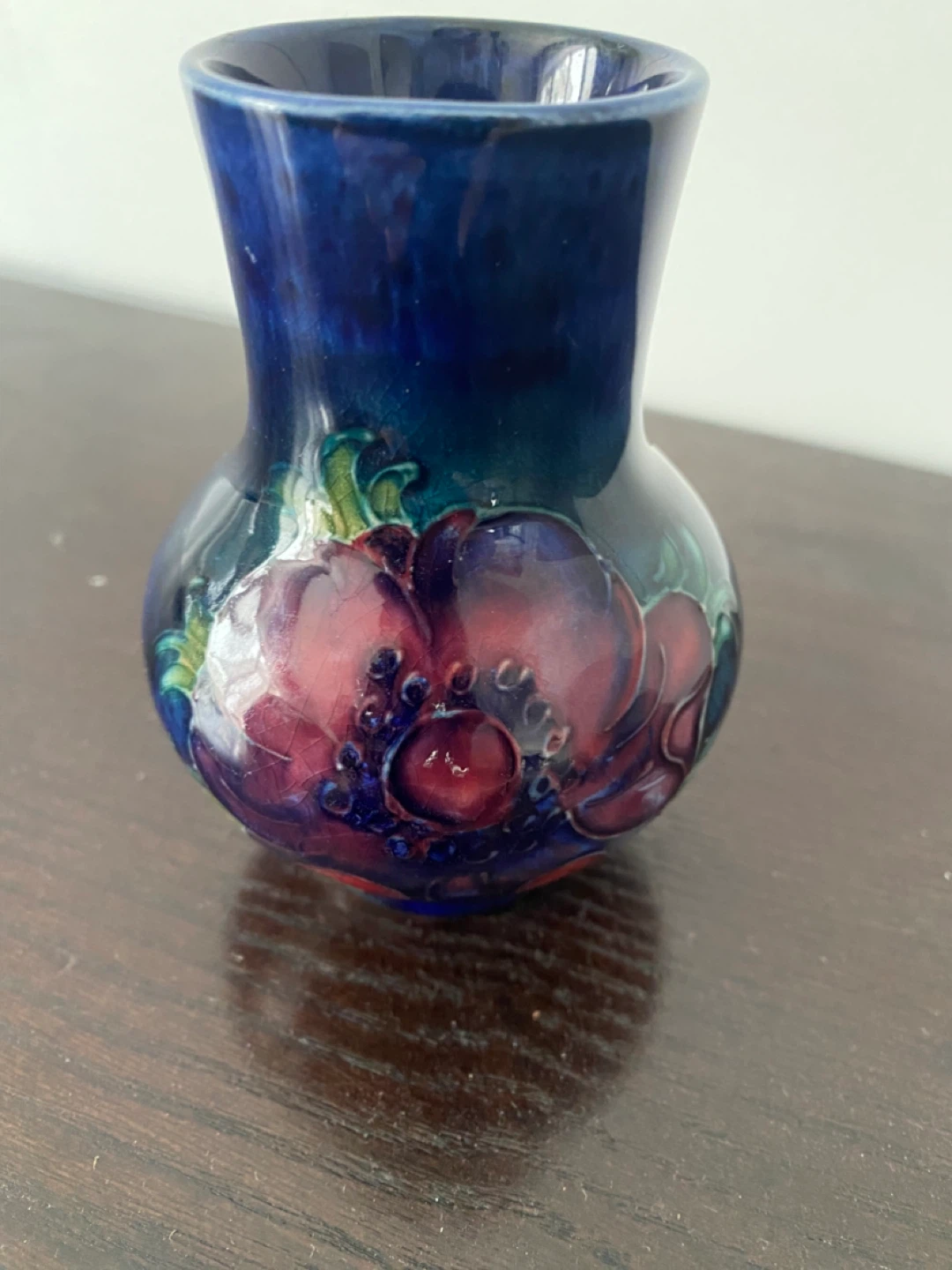 Moorcroft Vintage Pottery Vase Anemone Small Baluster