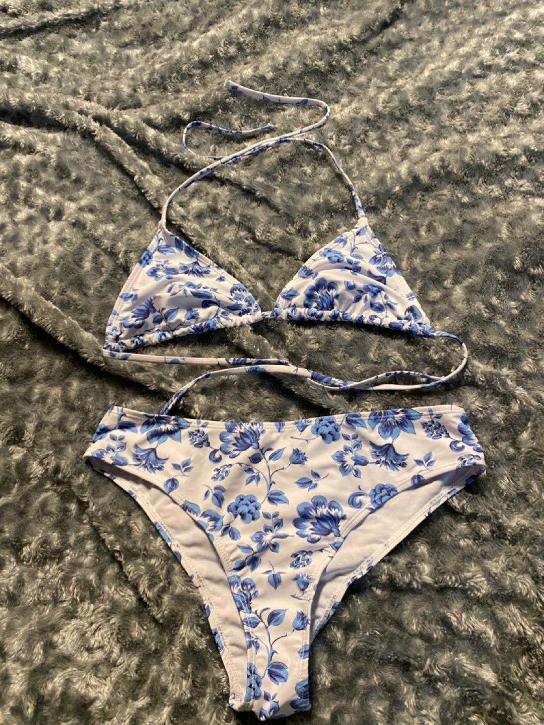 Blue Floral Bikini Set