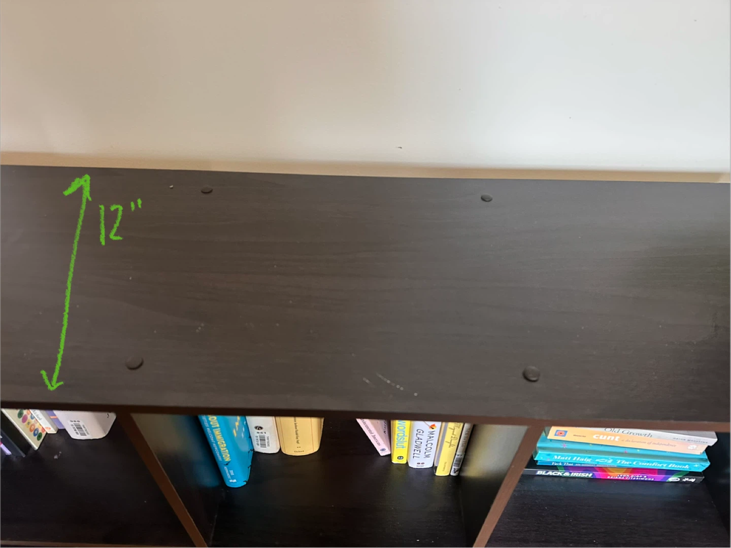 Dark brown/black 9-cube bookshelf - photo 2