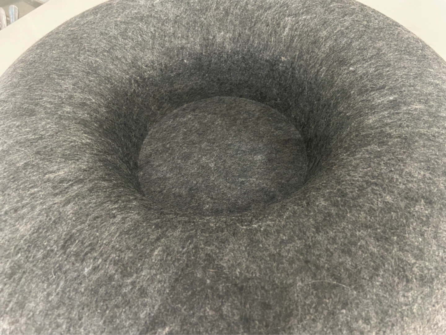 Grey Felt Cat Bed Tunnel with Cat Face Cutout - photo 4