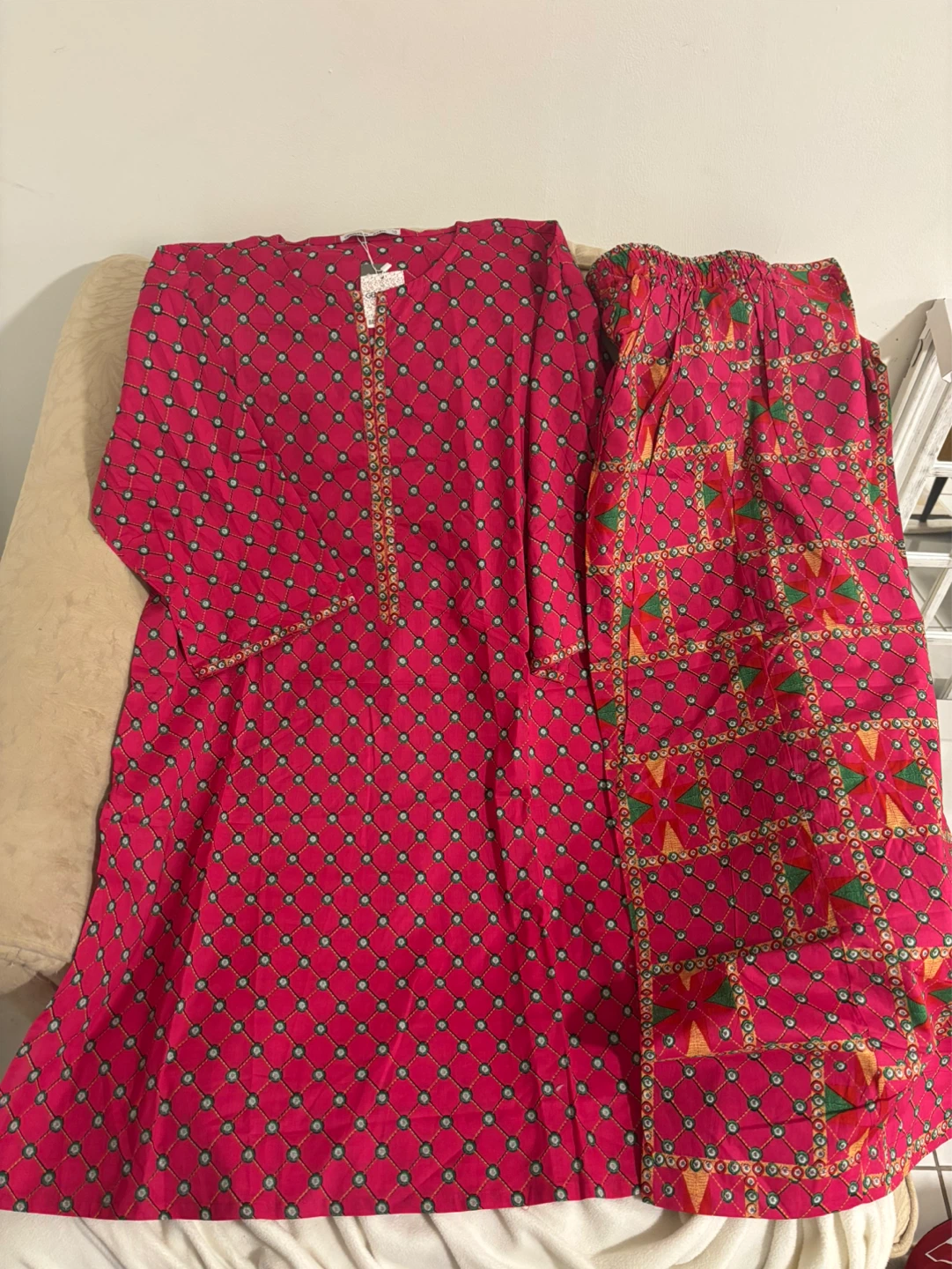 Women's Pink Printed Kurta and Palazzo Set