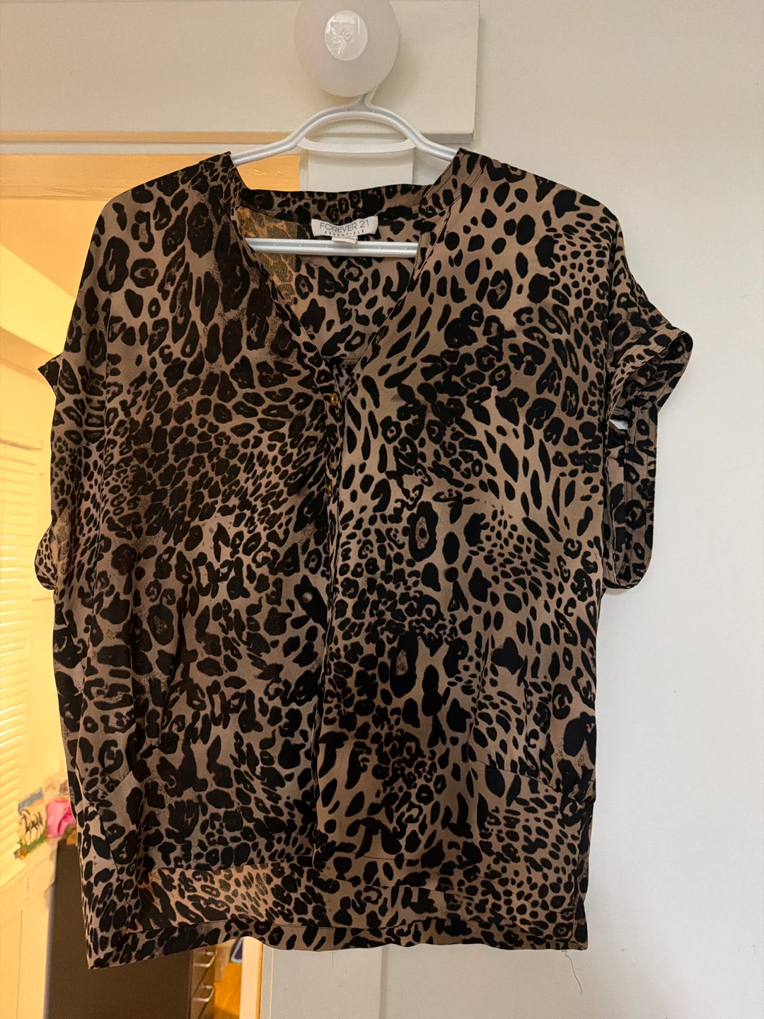 Forever 21 Leopard Print Button-Up Top - photo 2
