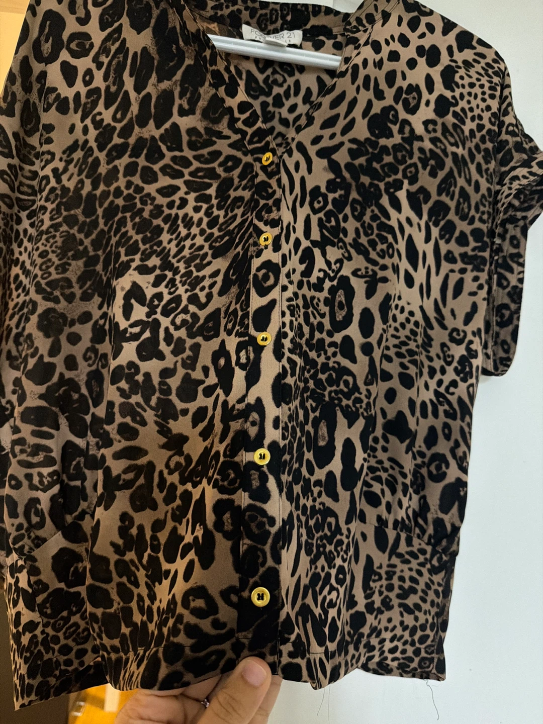 Forever 21 Leopard Print Button-Up Top - photo 3
