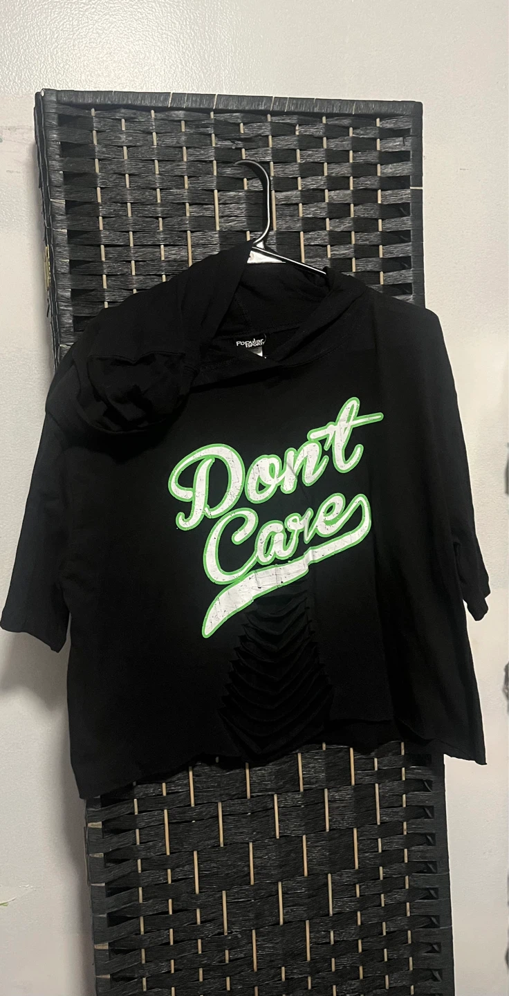 Black "Don't Care" Graphic Shirt size 1 X