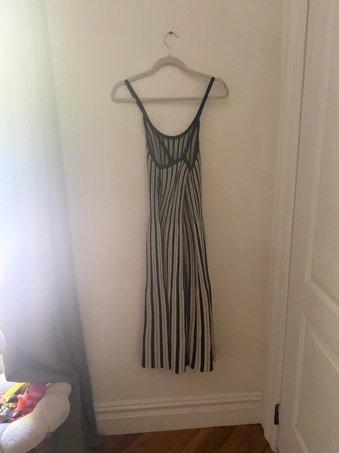 Striped Maxi Dress with Spaghetti Straps - a new day - photo 2