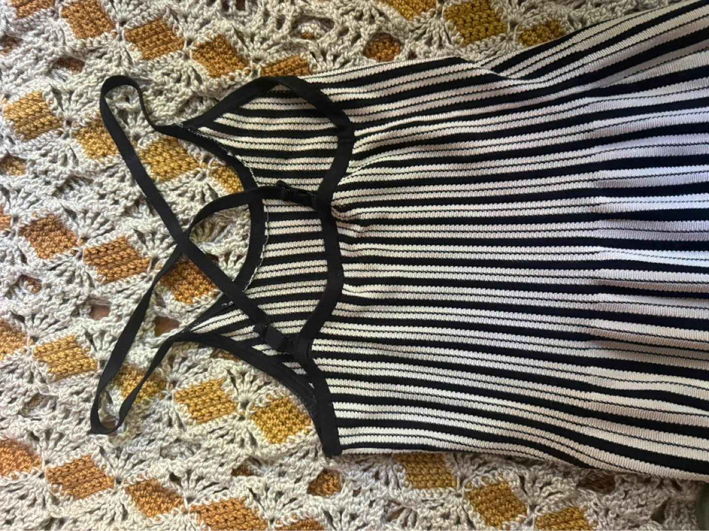 Striped Maxi Dress with Spaghetti Straps - a new day - photo 3
