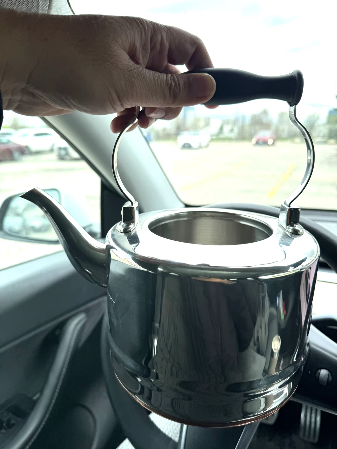 Stainless Steel Kettle with Black Handle