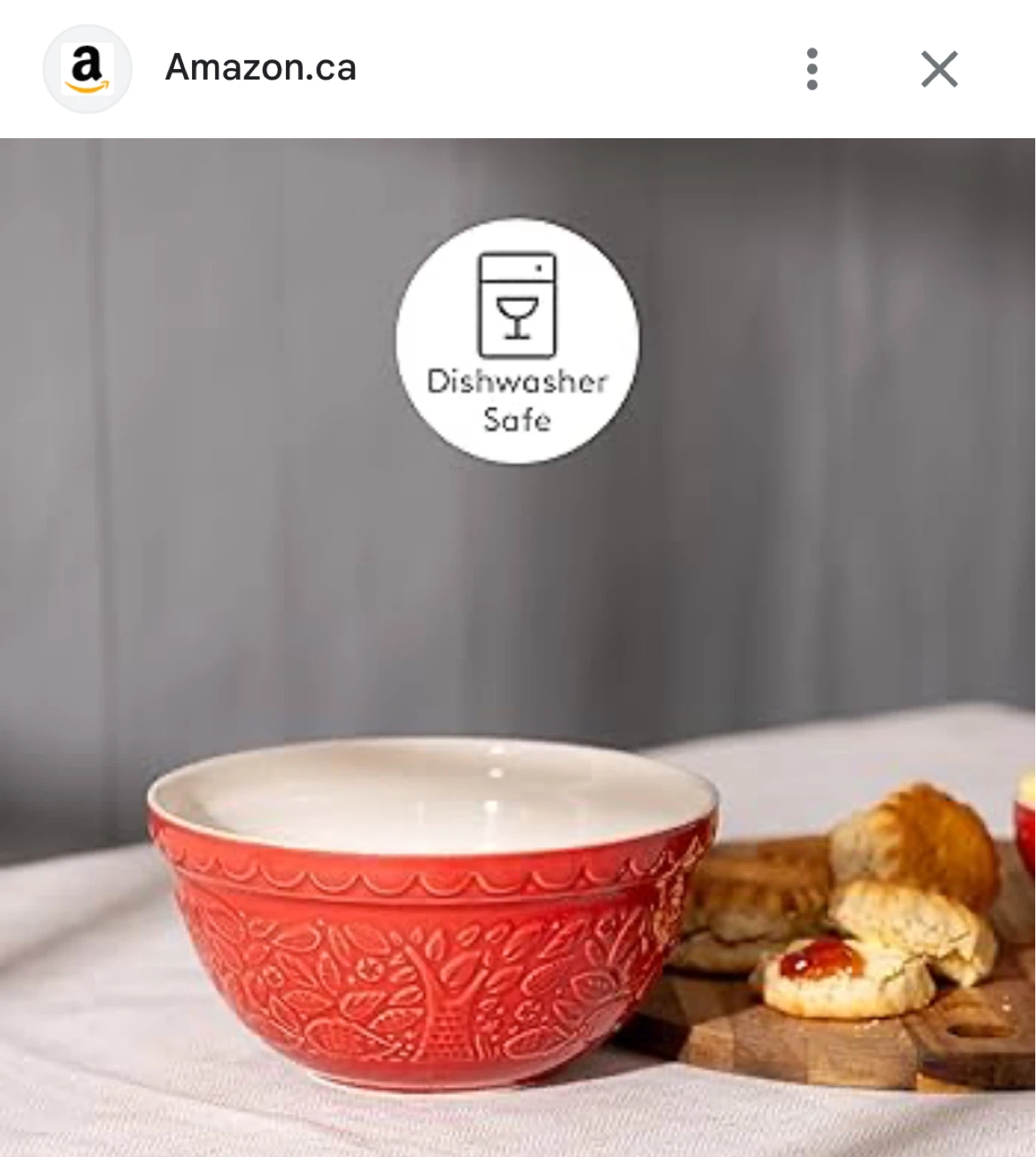 Red Embossed Mixing Bowl